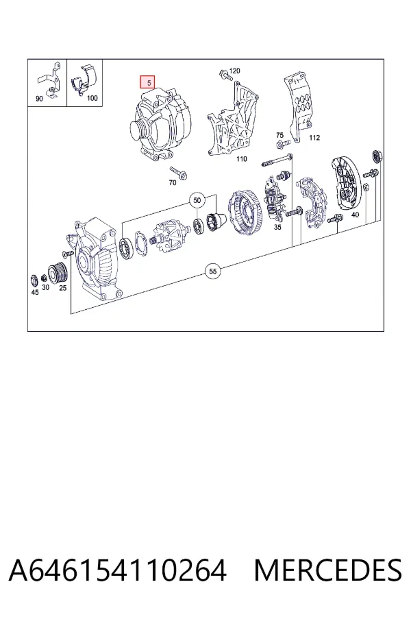Alternator A646154110264 Mercedes