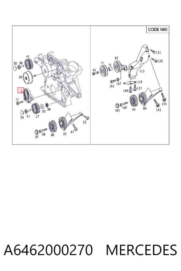 Napinacz paska napędowego A6462000270 Mercedes