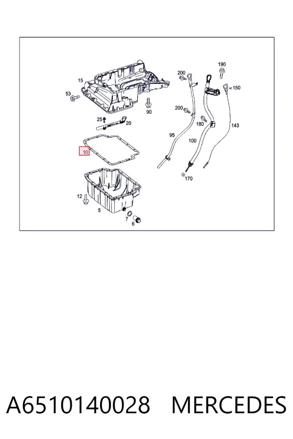 Uszczelka miski olejowej silnika A6510140028 Mercedes