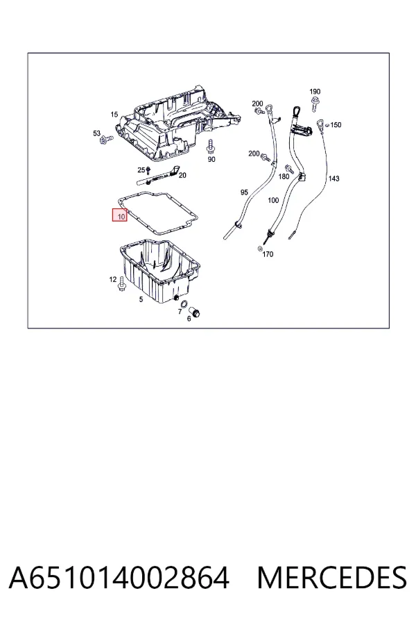 Uszczelka miski olejowej silnika A651014002864 Mercedes