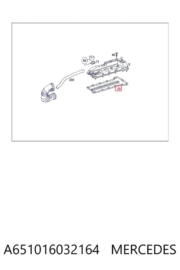 Uszczelka pokrywy zaworowej silnika A651016032164 Mercedes