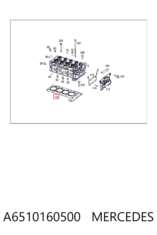 Uszczelka głowicy cylindrów A6510160500 Mercedes