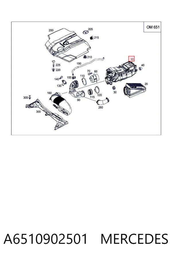 Obudowa filtra powietrza A6510902501 Mercedes