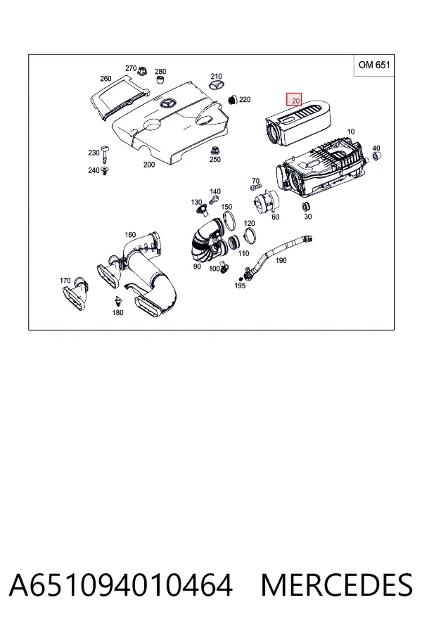 Filtr powietrza A651094010464 Mercedes