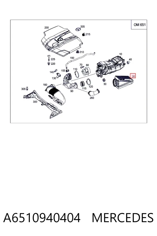 Filtr powietrza A6510940404 Mercedes