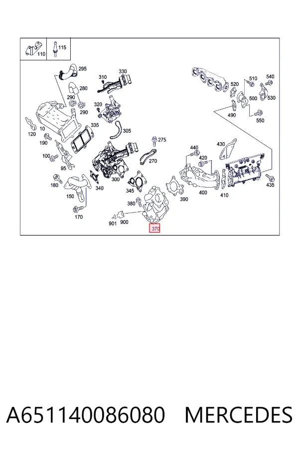 Zawór recyrkulacji spalin EGR A651140086080 Mercedes