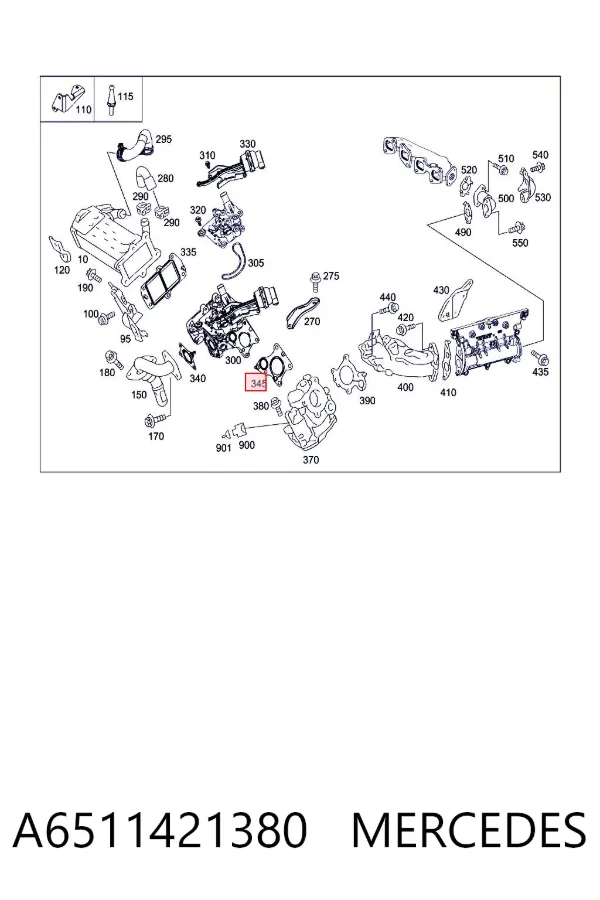 Uszczelka zaworu recyrkulacji EGR A6511421380 Mercedes