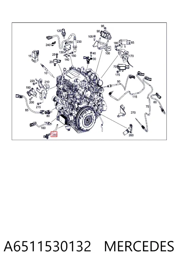 Czujnik poziomu oleju silnikowego A6511530132 Mercedes