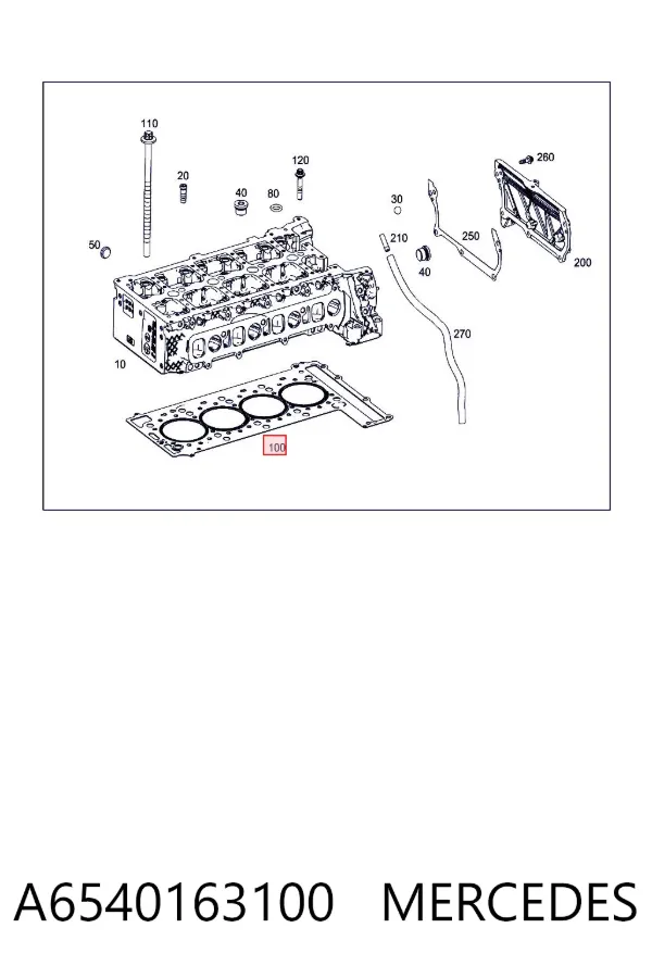 Uszczelka głowicy cylindrów A6540163100 Mercedes