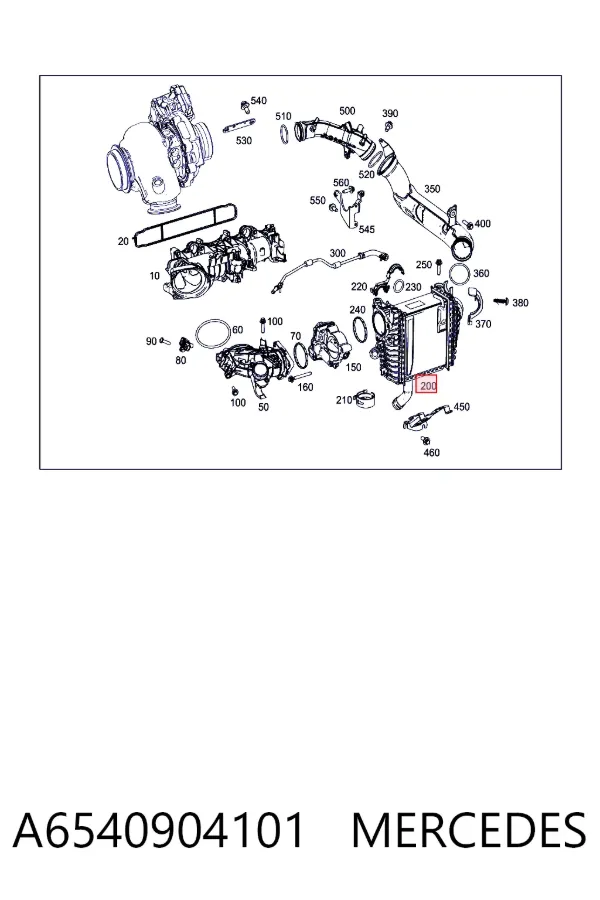 Chłodnica intercoolera A6540904101 Mercedes