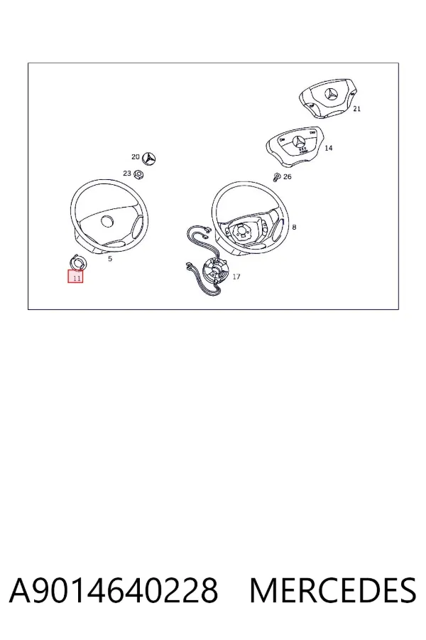 Pierścień kontaktowy AIRBAG, taśma kierownicy A9014640228 Mercedes
