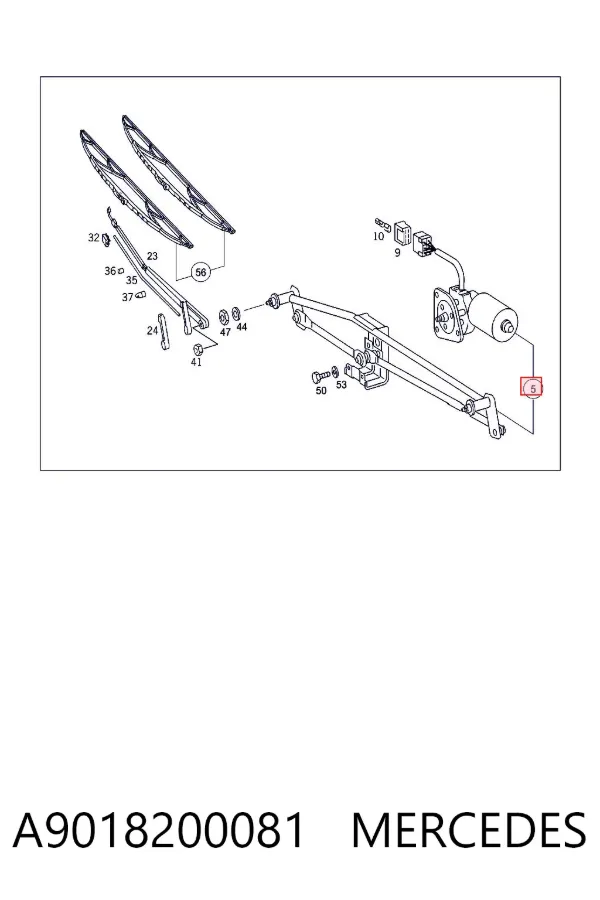 Mechanizm wycieraczek A9018200081 Mercedes