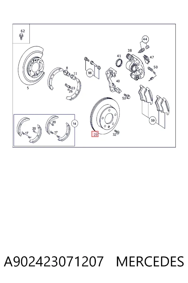 Tarcza hamulcowa tylna A902423071207 Mercedes