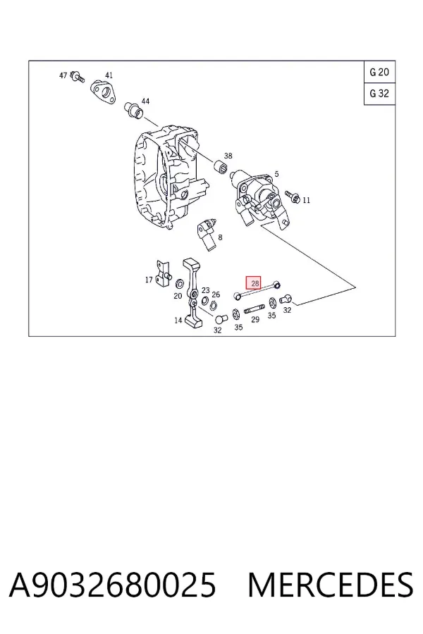 Mechanizm - cięgno zmiany biegów A9032680025 Mercedes