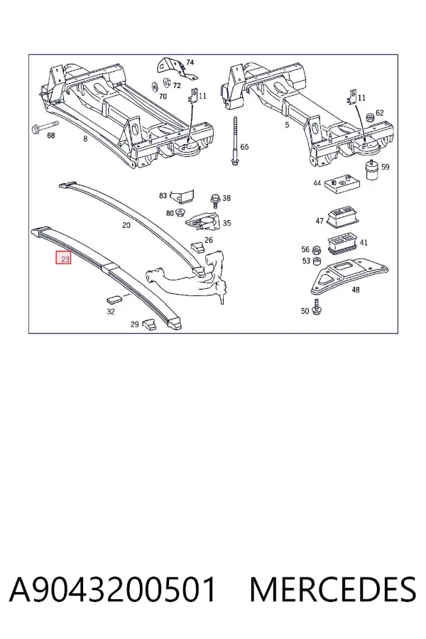 Resor przedni A9043200501 Mercedes