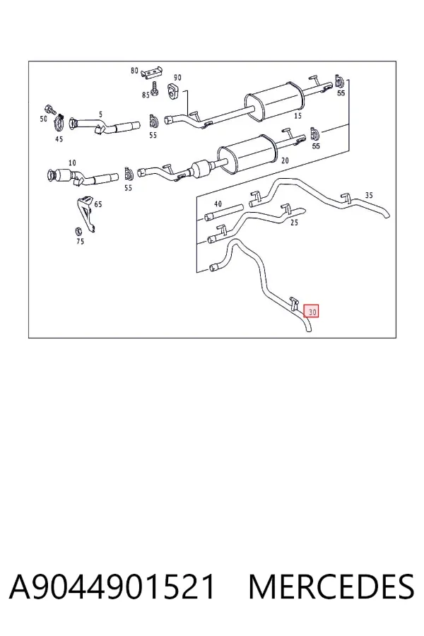 Tłumik, tylna część A9044901521 Mercedes