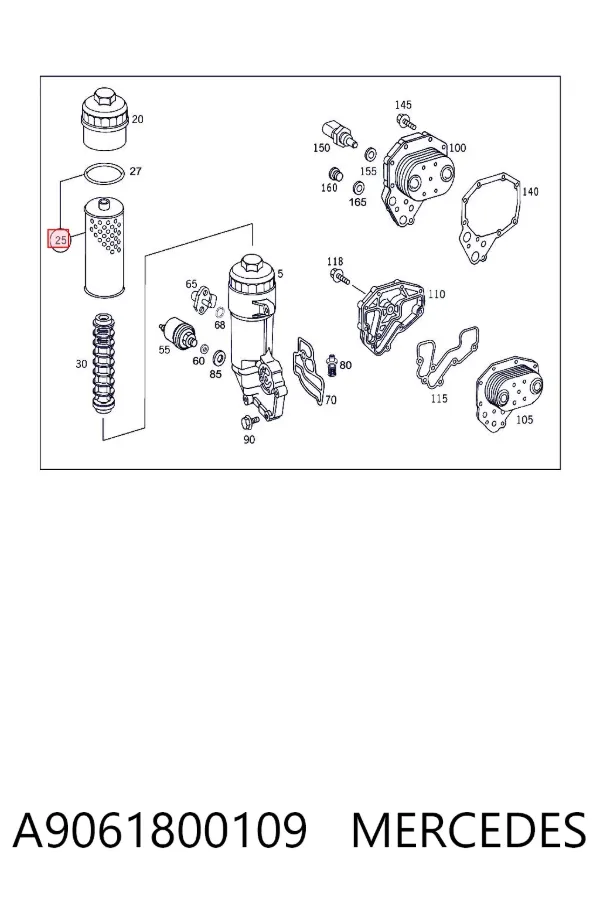 Filtr oleju A9061800109 Mercedes