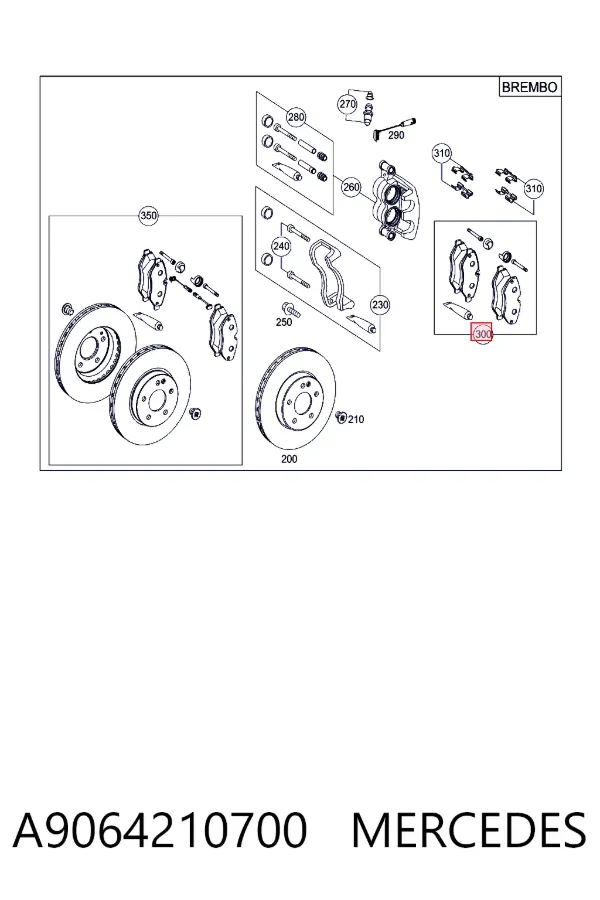 Klocki hamulcowe przednie tarczowe A9064210700 Mercedes