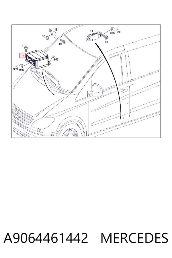 Sterownik poduszki bezpieczeństwa A9064461442 Mercedes