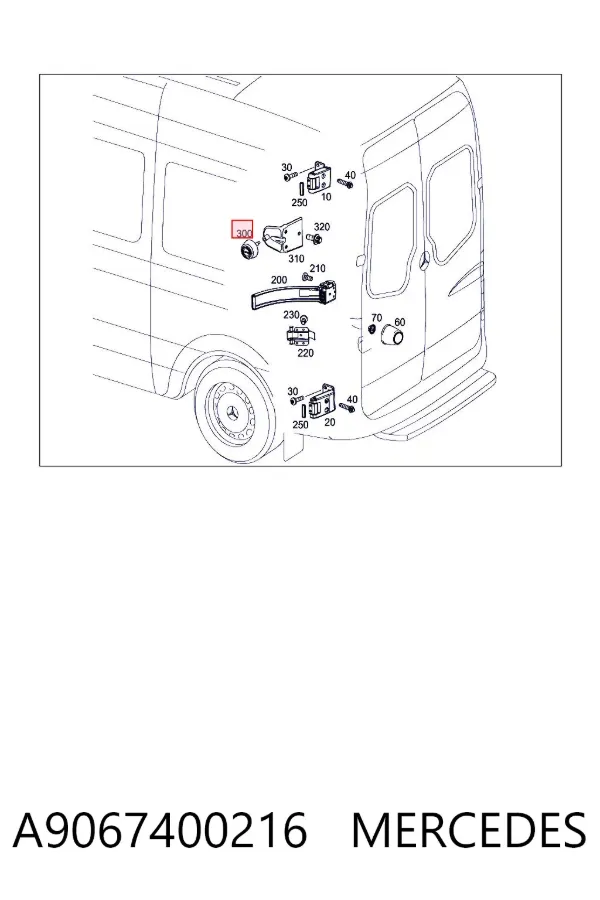 Odbój klapy bagażnika (drzwi 3/5 tylnych) A9067400216 Mercedes