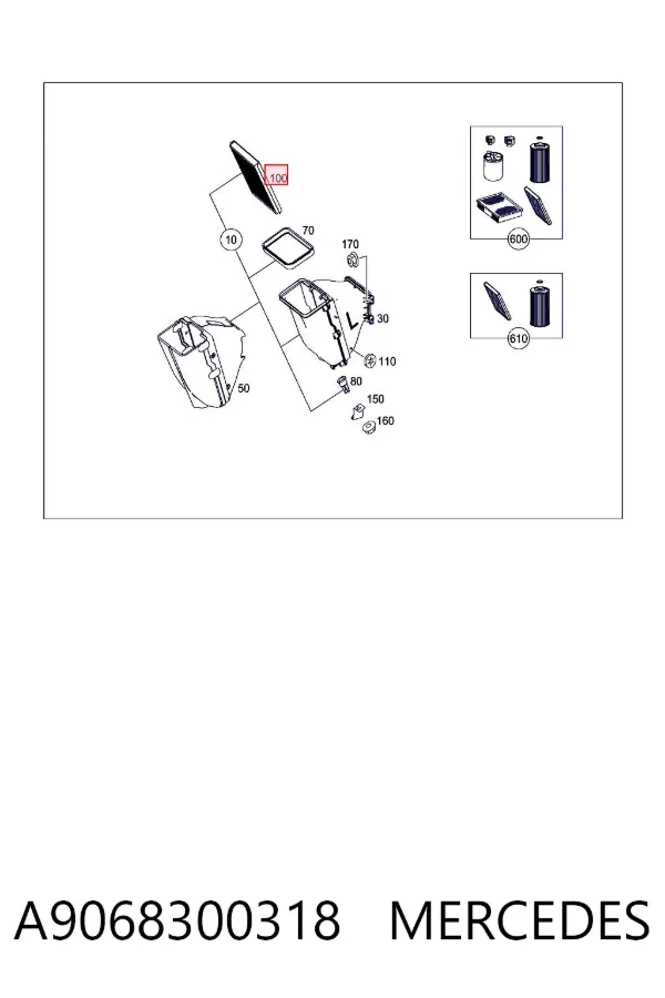 Filtr kabiny A9068300318 Mercedes