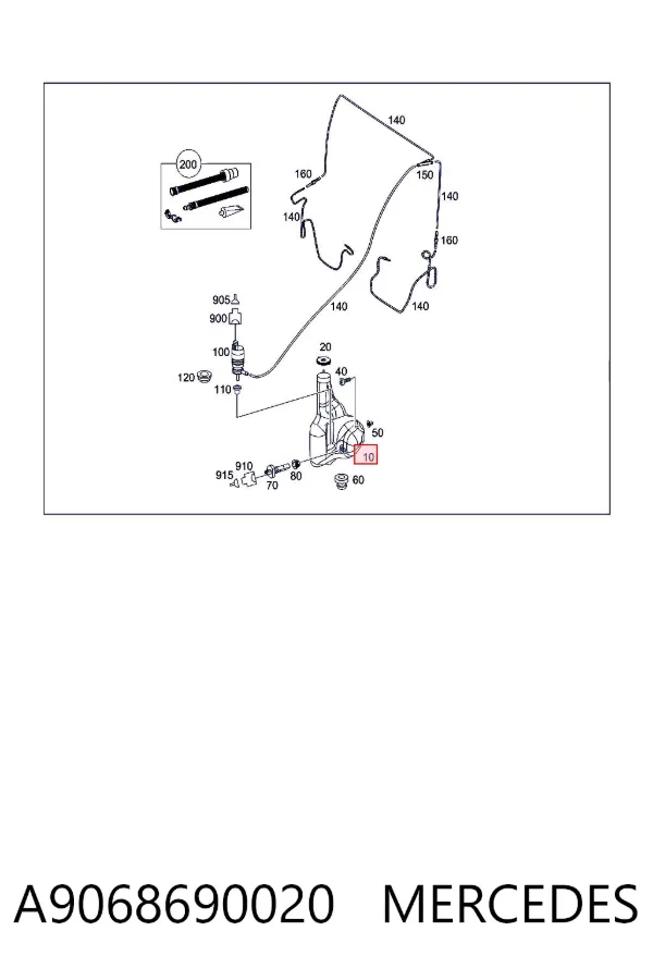Zbiorniczek spryskiwacza szyb A9068690020 Mercedes