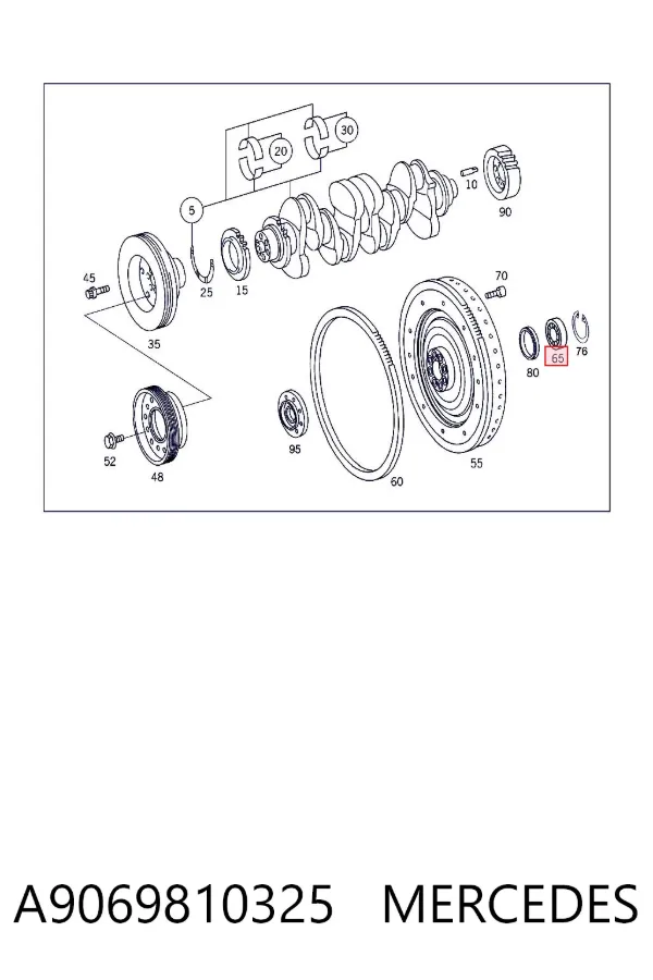 Łożysko alternatora A9069810325 Mercedes
