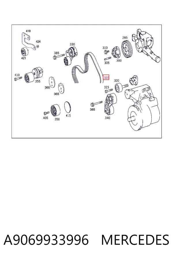 Pas napędowy mechanizmów A9069933996 Mercedes