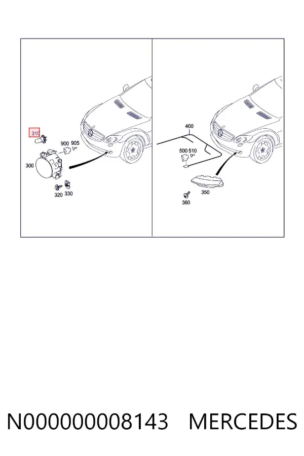 Żarówka lampy przeciwmgielnej N000000008143 Mercedes