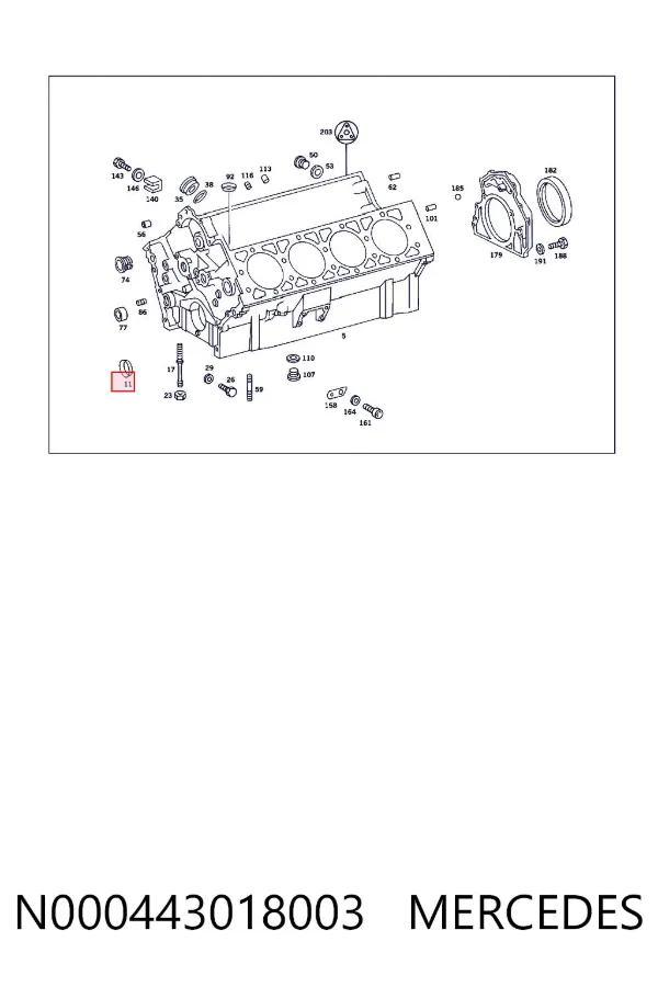 Zaślepka głowicy cylindrów/bloku cylindrów N000443018003 Mercedes