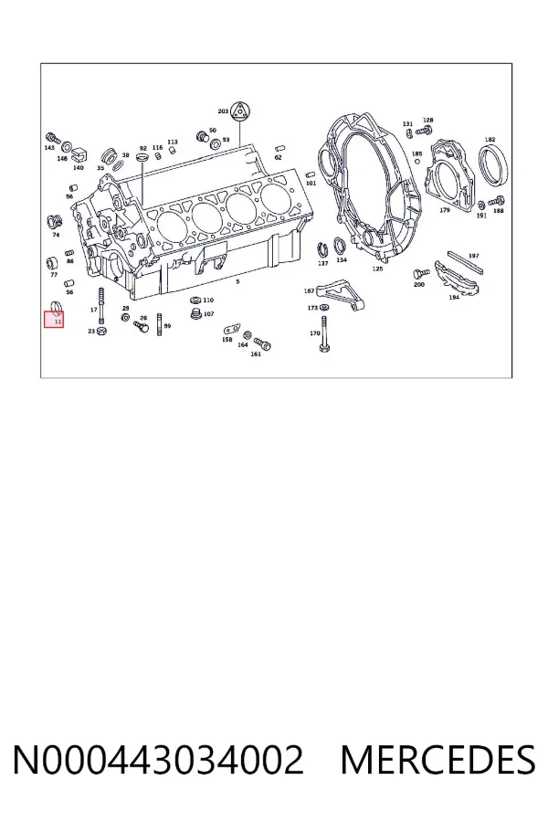 Zaślepka głowicy cylindrów/bloku cylindrów N000443034002 Mercedes