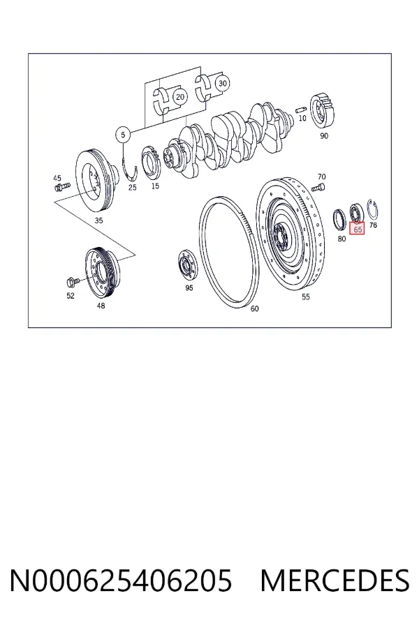 Łożysko alternatora N000625406205 Mercedes