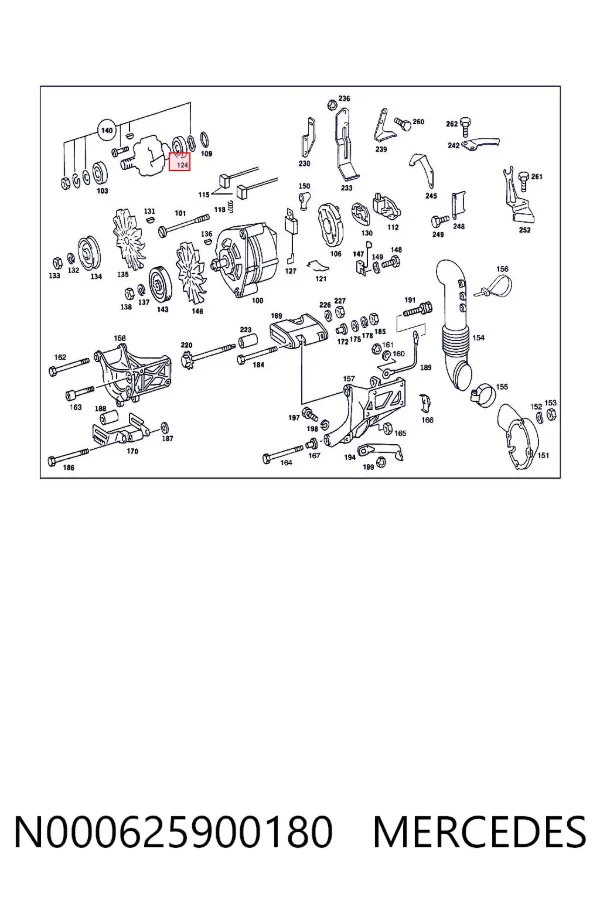 Łożysko alternatora N000625900180 Mercedes