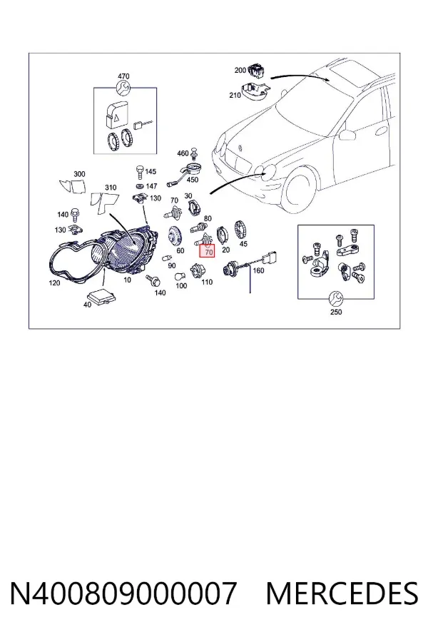 Żarówka halogenowa N400809000007 Mercedes