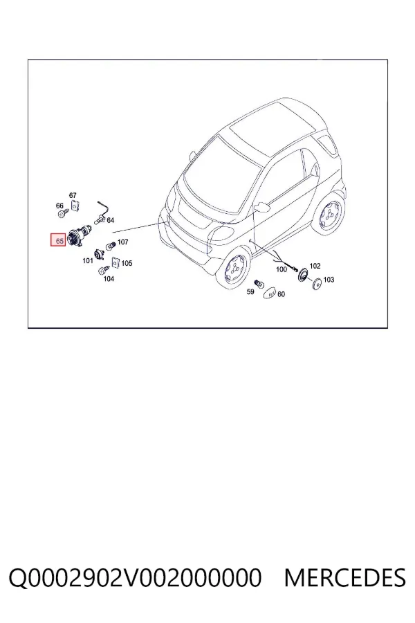 Lampa przeciwmgielna lewa/prawa Q0002902V002000000 Mercedes