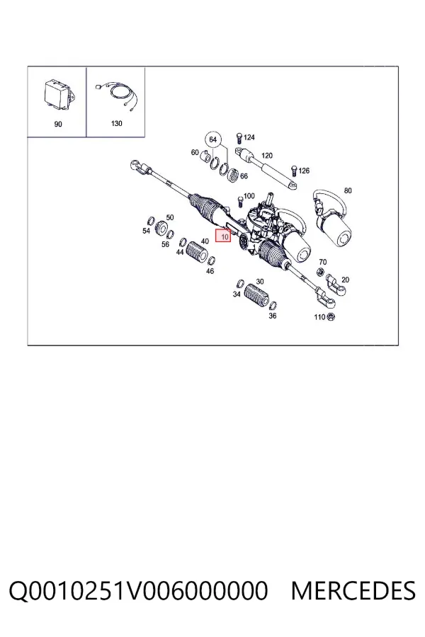 Listwa kierownicza (maglownica) Q0010251V006000000 Mercedes