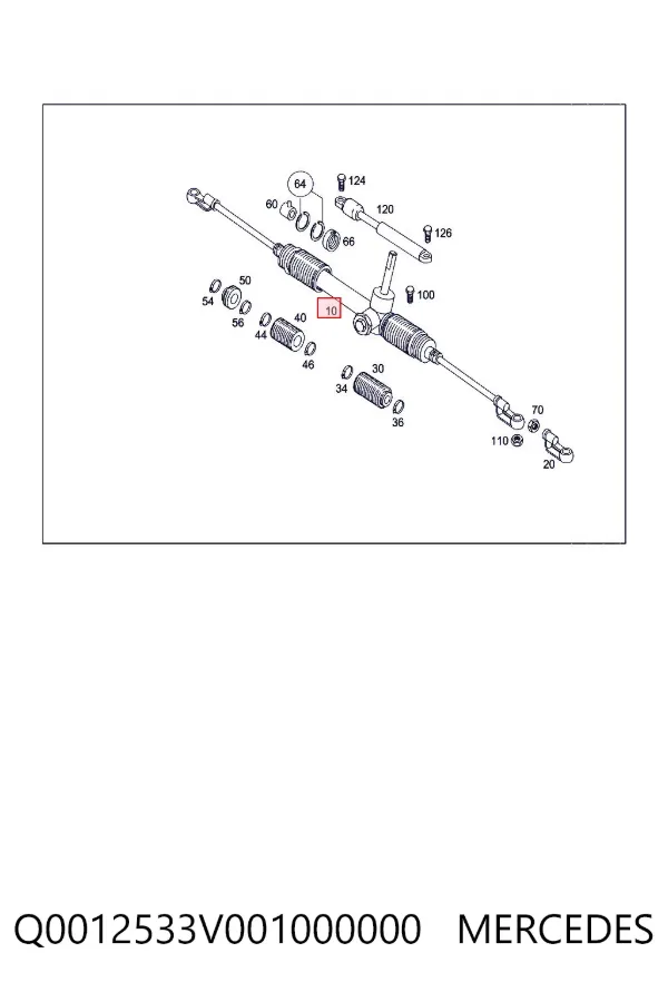 Listwa kierownicza (maglownica) Q0012533V001000000 Mercedes