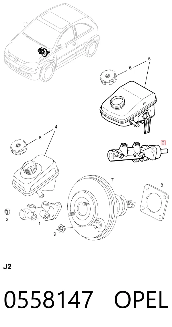 Główny cylinder hamulców 0558147 Opel