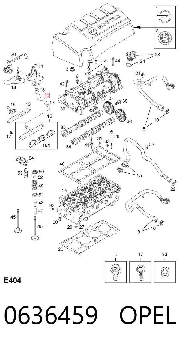 Króciec wentylacji kadłuba (separatora oleju) 0636459 Opel