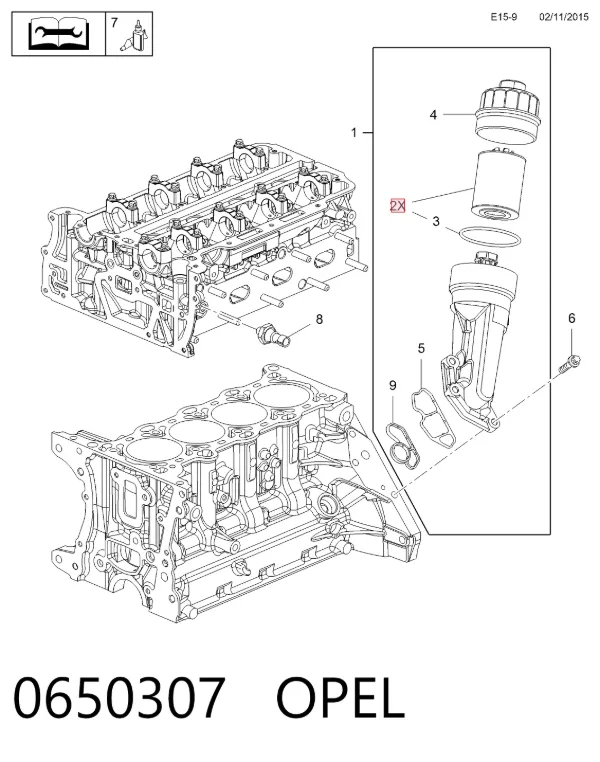 Filtr oleju 0650307 Opel