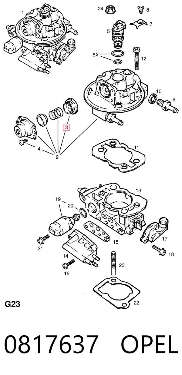 Regulator ciśnienia paliwa w listwie paliwowej 0817637 Opel