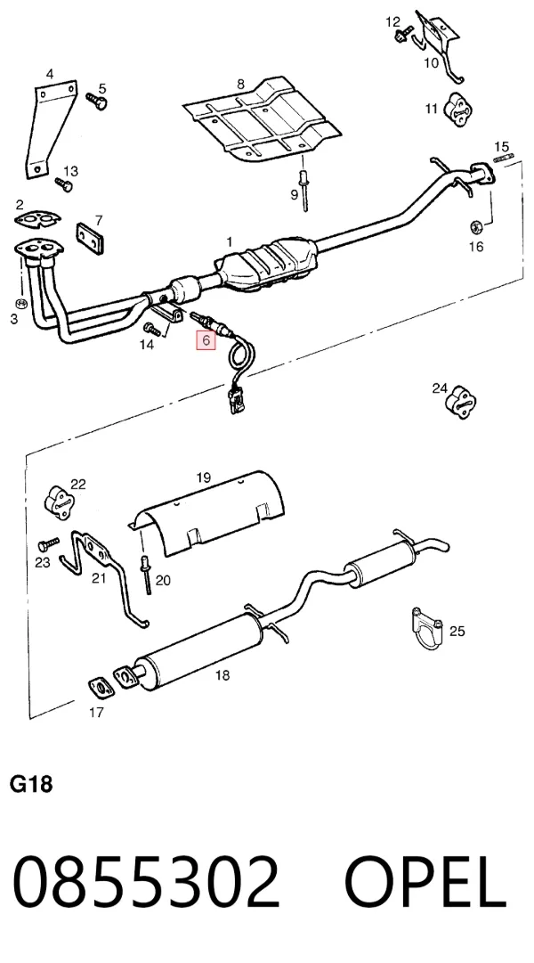 Sonda lambda czujnik tlenu przed katalizatorem 0855302 Opel
