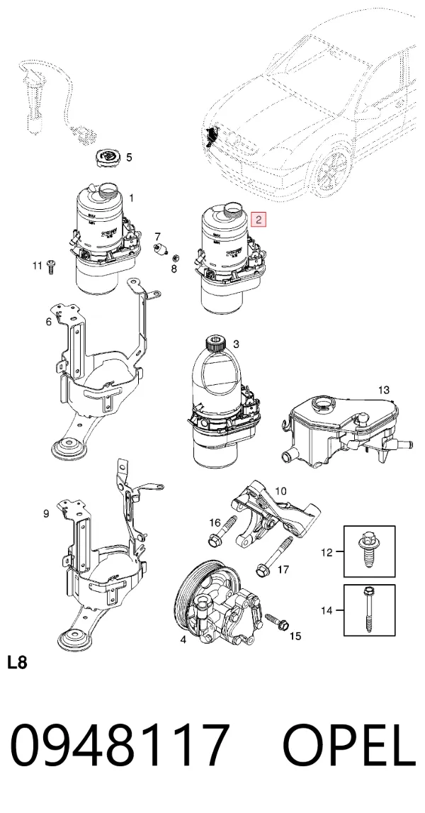 Pompa wspomagania hydraulicznego kierownicy 0948117 Opel
