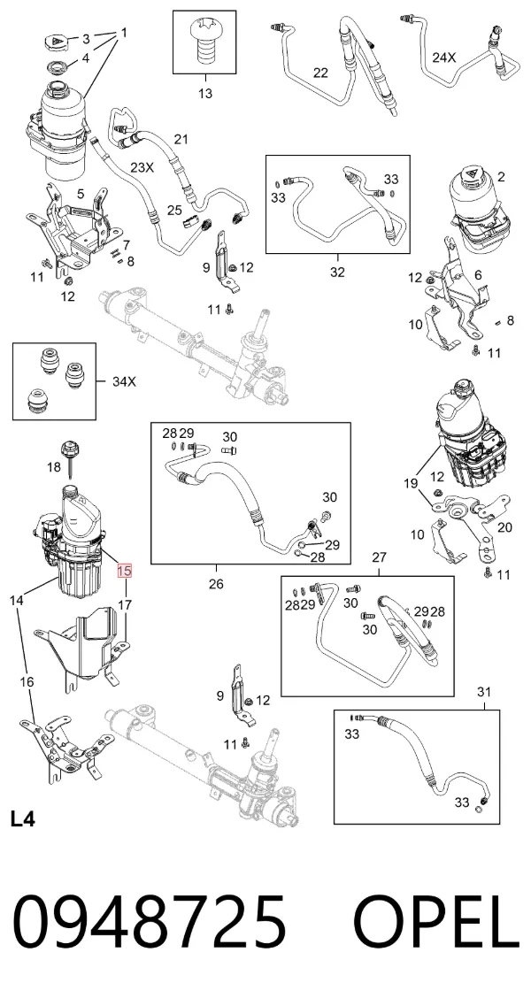 Pompa wspomagania hydraulicznego kierownicy 0948725 Opel