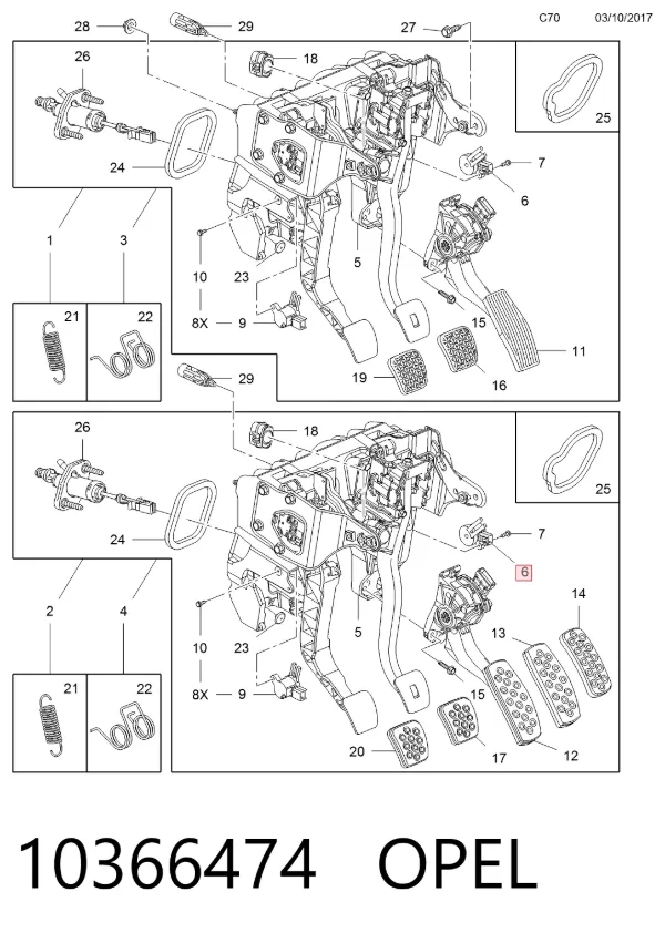 Czujnik włączania sprzęgła 10366474 Opel