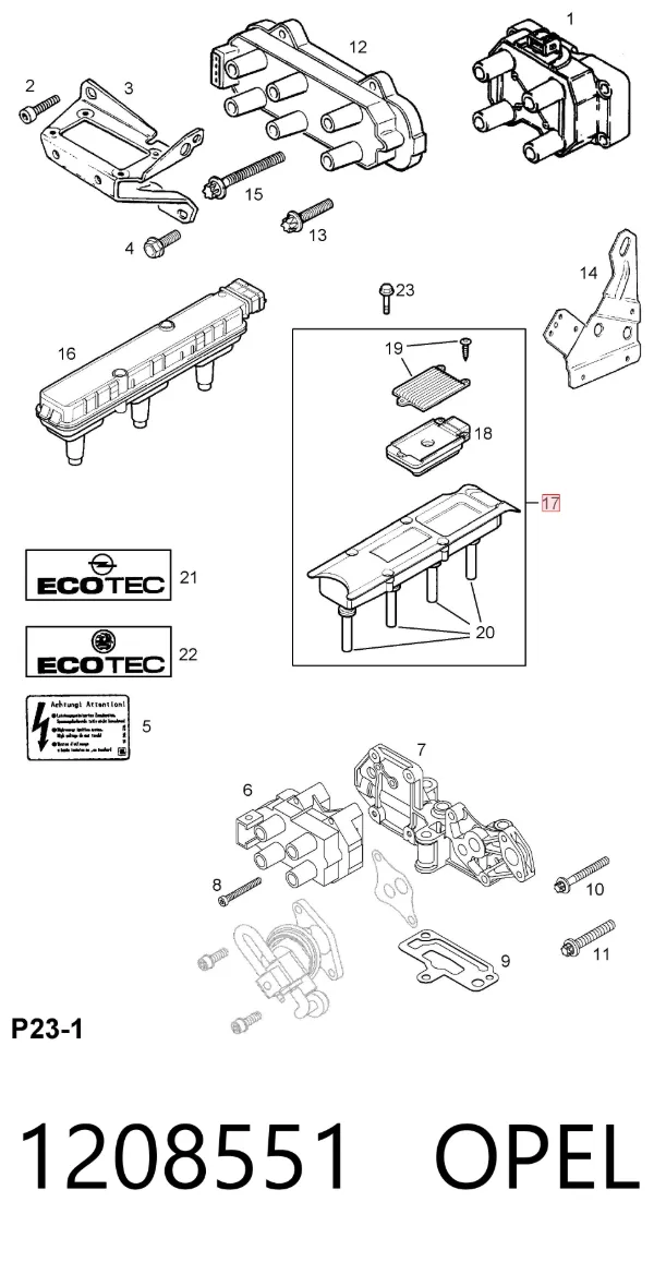 Cewka zapłonowa 1208551 Opel