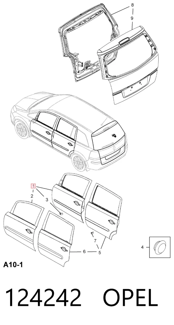 Drzwi przednie prawe Opel Zafira B