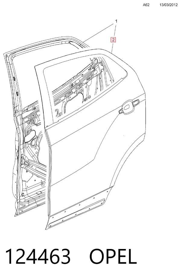 Drzwi tylne prawe 124463 Opel
