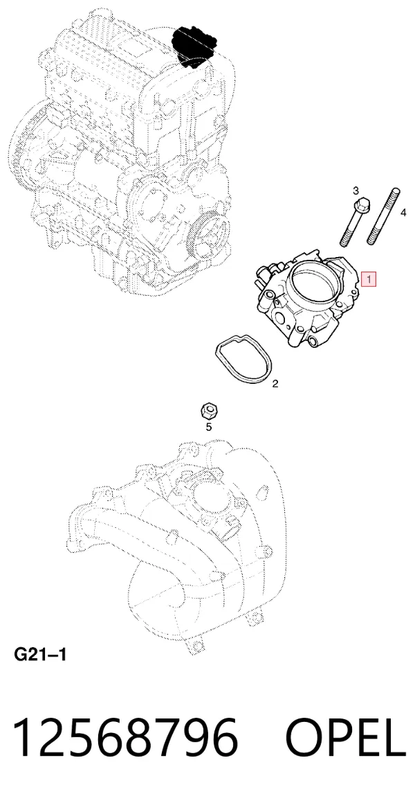 Przepustnica, komplet 12568796 Opel