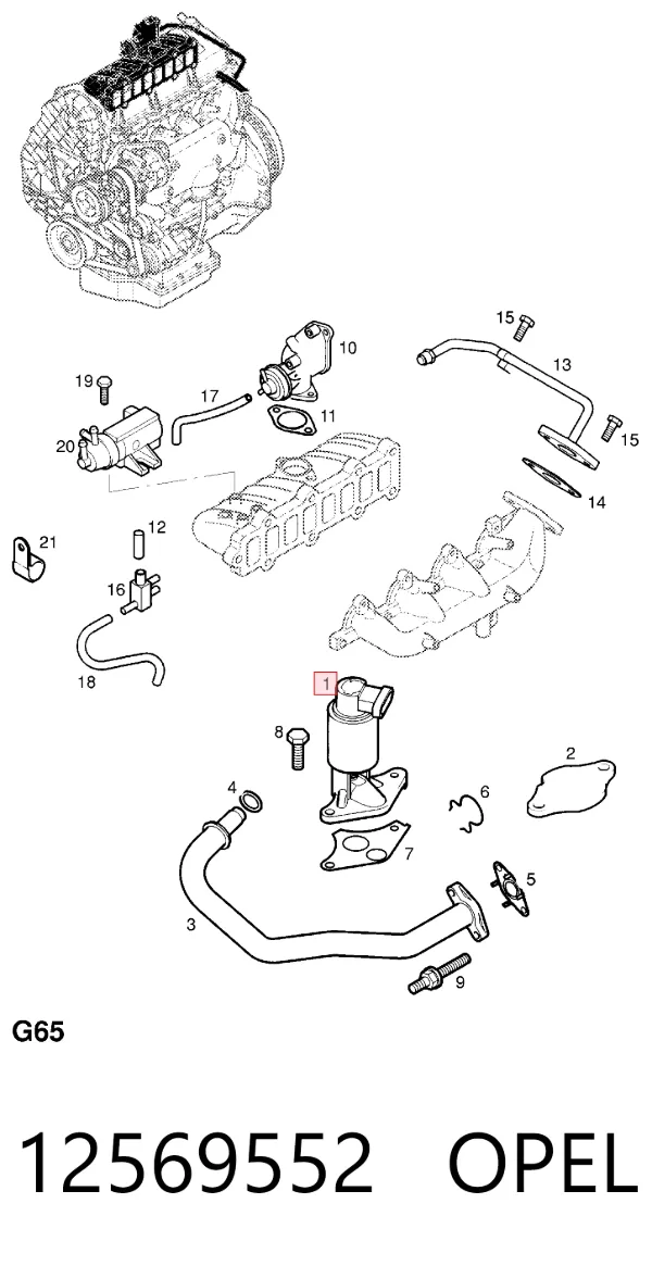Zawór recyrkulacji spalin EGR 12569552 Opel